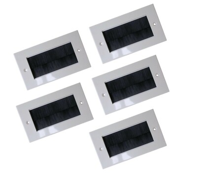 Double Gang Brush Cable Entry / Exit Face plate (Qty: 5) - FREE POST & VAT INC