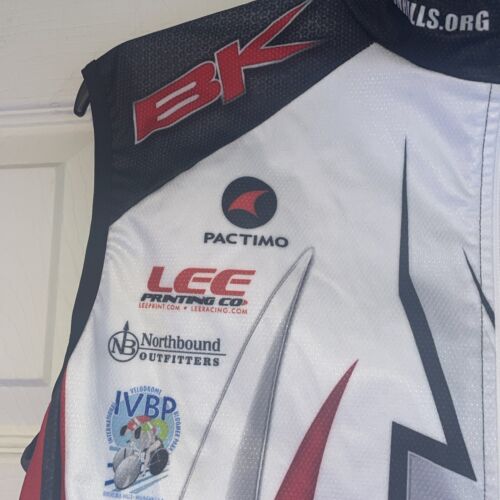 Pactimo Unisex Cycling Racing Vest White/Black/Red. XXL. Full Zip Lightweight - Picture 3 of 11