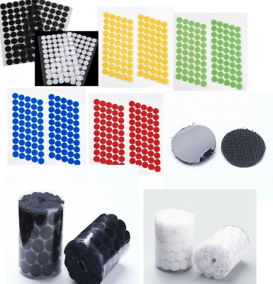 10/25mm selbstklebende Klettpunkte Klettverschlüsse rot grün gelb blau schwarz