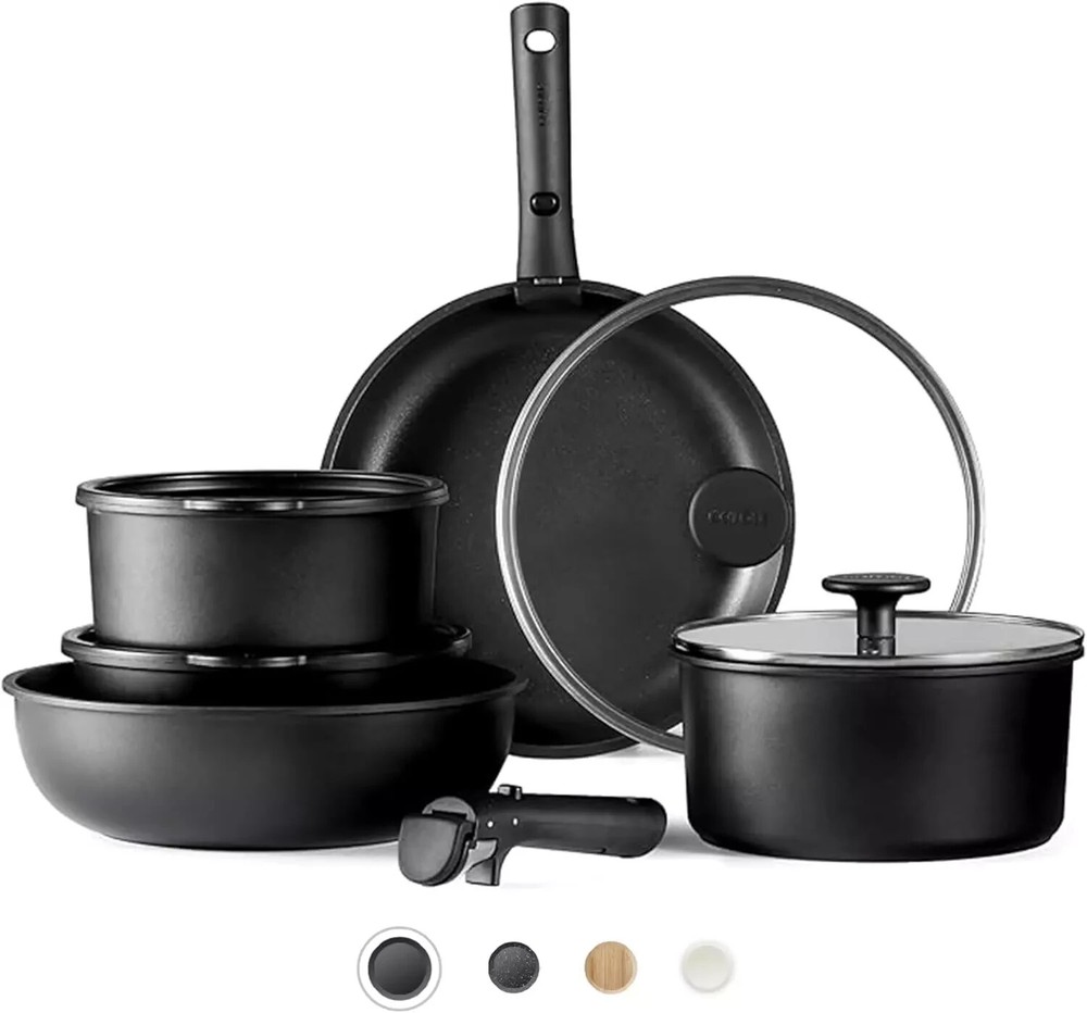 CAROTE 11Pcs Pots and Pans Set Non Stick, Cookware Set Detachable Handle (B222)