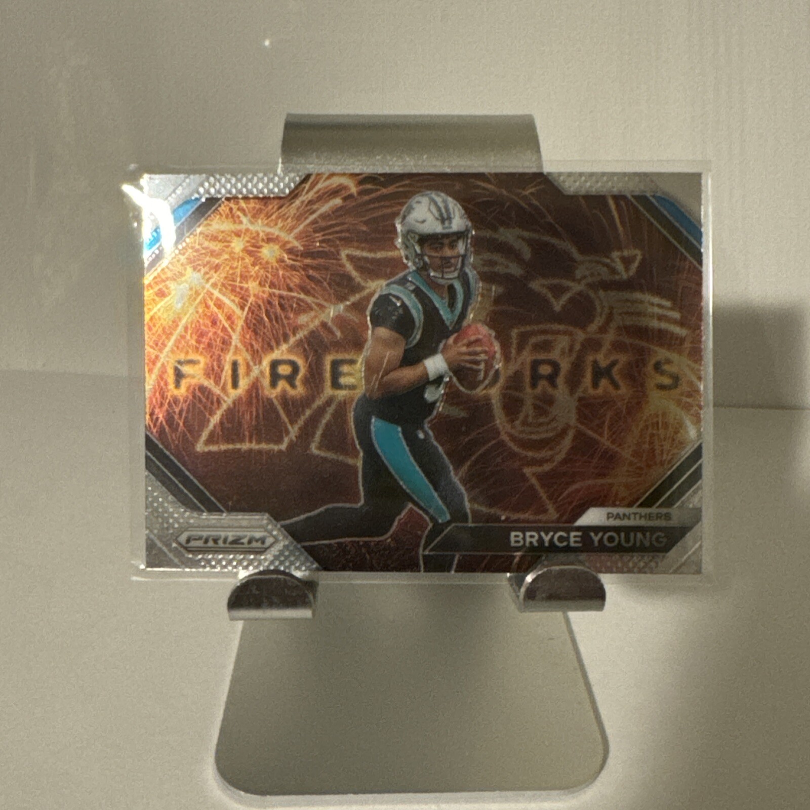 2023 Panini Prizm - Fireworks Silver Prizm #F-6 Bryce Young (RC)