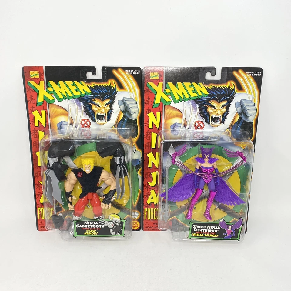 Marvel X-Men Ninja Sabretooth Ninja Force Space Ninja Deathbird 1996 sellado de colección Foto 2 de 4