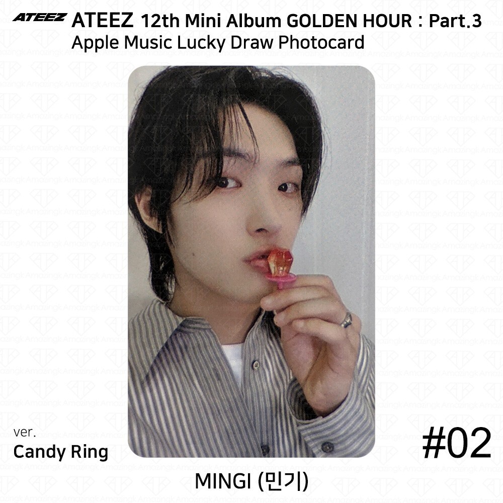 ateez applemusic ラキドロ ミンギ ATEEZ 12th Mini Golden Hour Part.3 Applemusic Luckydraw