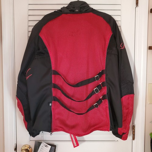 Joe Rocket Jacket Womens Red Black Diva 2 Mesh Street Motorcycle Goth Fairy READ - Picture 2 of 23