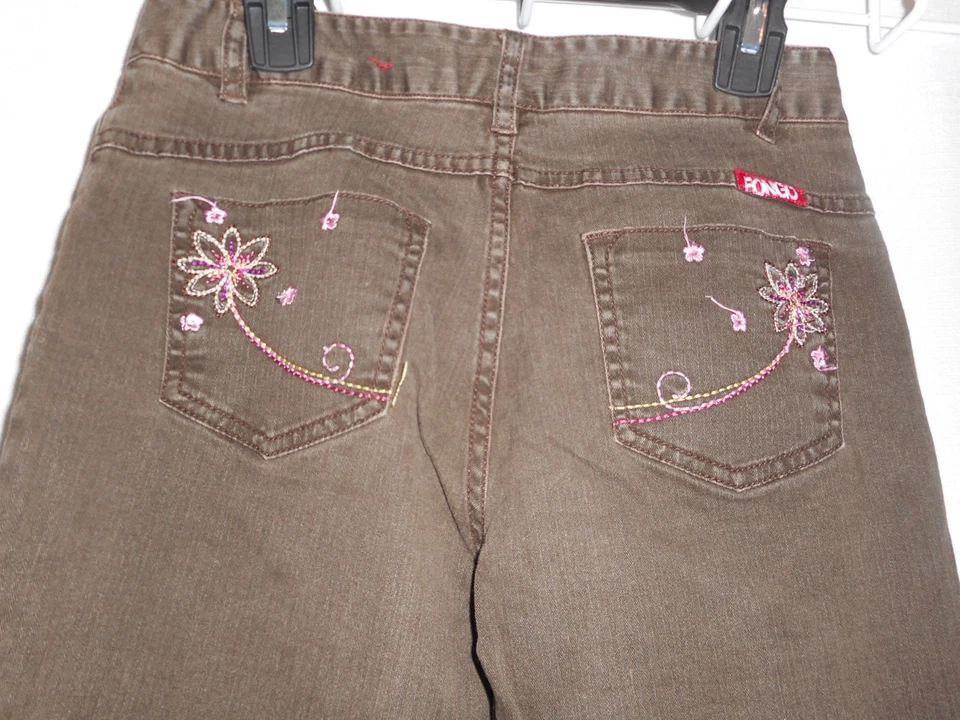 БОНГО брюки коричневый верхний шов каждый день все сезоны хлопок девочек размер 12 EUC - Изображение 3 из 4