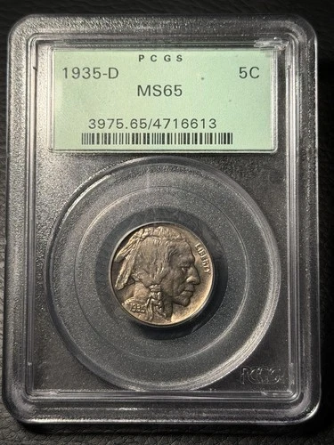 1935-D Buffalo Nickel MS65 PCGS OGH Old Green Holder