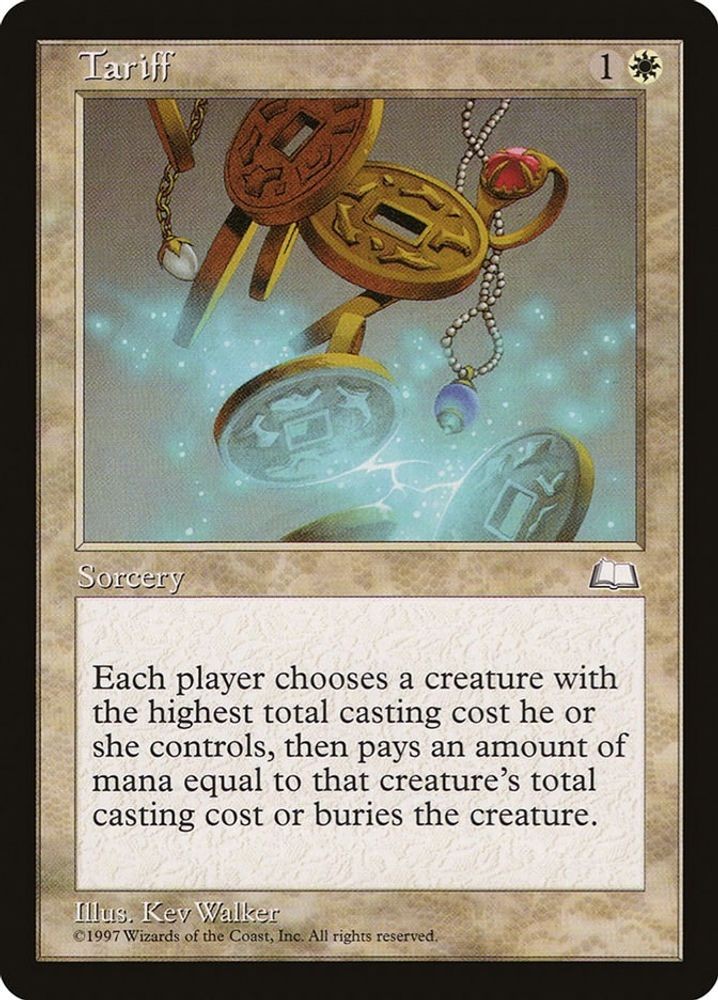 1997 Magic: The Gathering: Weatherlight - Tariff (#28, Rare, Lightly Played)