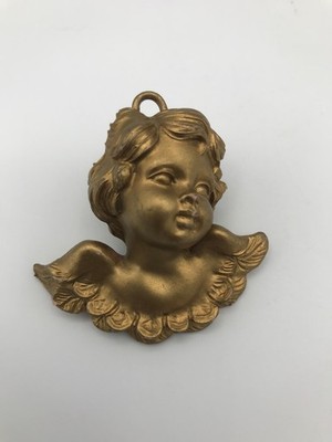 Christmas Tree Ornament Cherub Decoration Golden 2'' x 2'' Made in Italy Set of 6