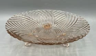 Vintage 1940's Anchor Hocking Prismatic Pink Depression Glass Footed Bowl 10"