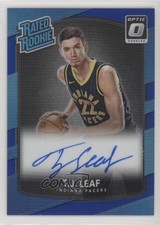 2017-18 Donruss Optic Rated Rookie Blue Prizm Signatures 21/49 TJ Leaf Auto 2ct