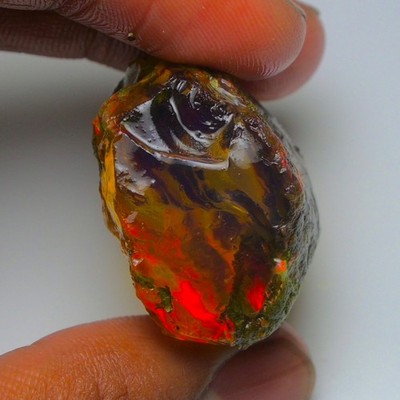 Ethiopian Oil Opal Specimen  83.55 cts Natural Rough Gemstone - Fire Opal Roug