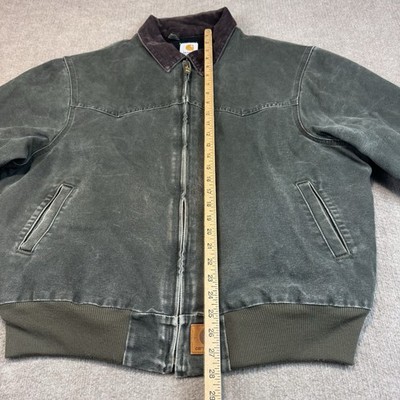 Vintage Carhartt Santa Fe Jacket Men XL J14 MOS Green Canvas