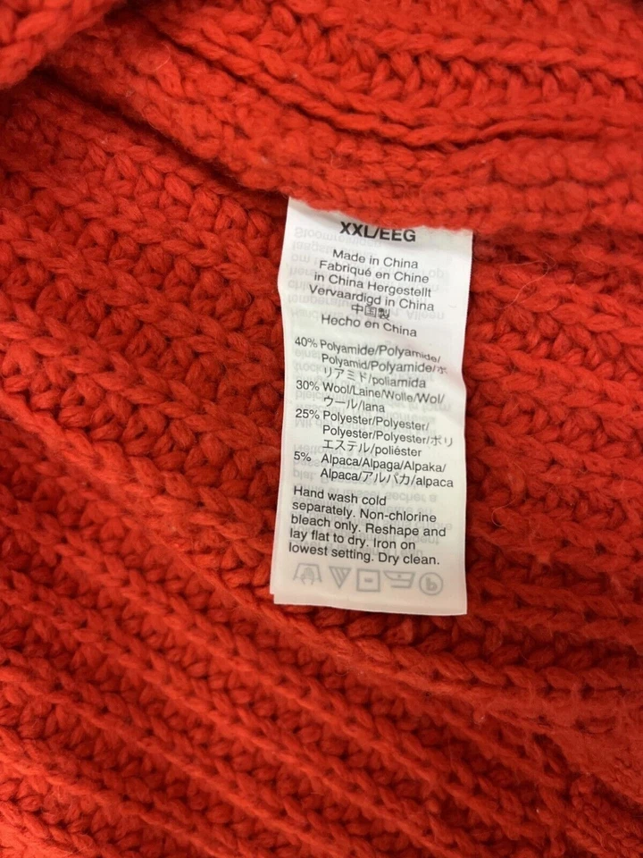 Suéter Madewell Para Mujer Talla XXL Rojo Grueso Tejido Poliamida Cuello Redondo Clásico Foto 4 de 4
