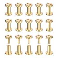 30Pack Brass Chicago Screws 6x6mm Post Nail Stud Rivets for Leather Craft