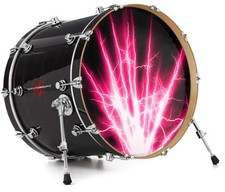 Vinyl Decal Skin for 20" Bass Kick Drum Head Lightning Pink