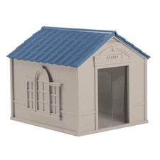 Deluxe Dog House for Dogs up to 100 Pounds with Removable Roof, Vents, Crowne...