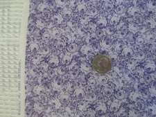 4662.  PETER PAN Purple Shades FLORAL ROSES 100% COTTON FABRIC - 45"x 1-1/2 yds.