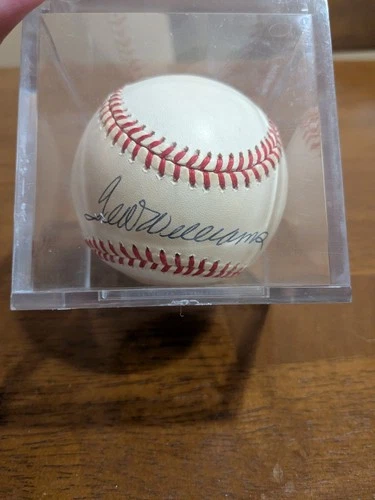 Ted Williams Autographed Boston Red Sox Baseball in Display Case