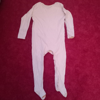 Schlafanzug mit Windelwechsel Prevetino 98/104 unisex 100% Baumwolle weiß
