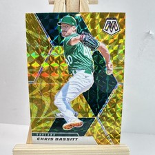 2021 Panini Mosaic Chris Bassitt Reactive Gold Prizm #95 Oakland Athletics MLB
