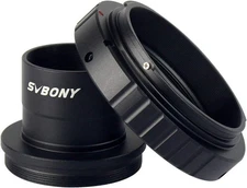 SVBONY T2 T Ring Adapter and T Adapter, 1.25 inches Metal Telescope Black 
