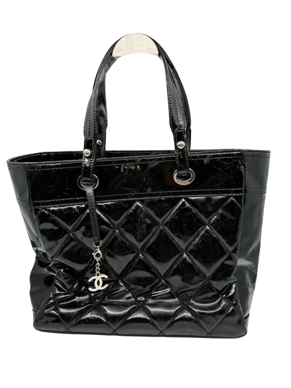 CHANEL Black Enamel Tote Bag A1316A3 WD500345