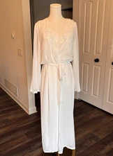 Linea Donatella White Ivory Lace Peignoir Set Nightgown Robe XL Wedding Lingerie