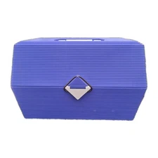 Caboodles Vintage 80s Nail Care Organizer Purple White Handle Makeup Vanity Case