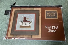 BENT CREEK RED BIRD GLOBE SPECIAL RELEASE CROSS STITCH KIT IN ZIPPER POUCH NEW