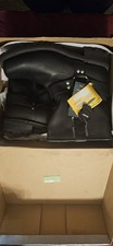 NUEVO Hombres 9.5 M Ride Tecs Botas de Cuero Arnés de Motocicleta Bota de Motociclista NEGRAS 1442/M