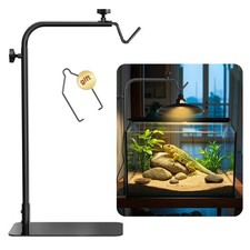 Reptile Heat Lamp Stand Adjustable 18"-32": Light Holder Fixture with Heavy B...
