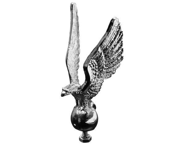 Standing Eagle Statue Chrome Finish Fender Ornament Automotive Mascot 9 cm high
