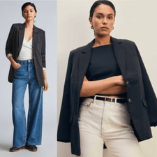 Everlane The Oversized Blazer Black Sz 16 Relaxed Fit Workwear Jacket NWT