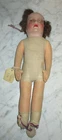 Antique Composition & Cloth One Piece Rag Doll - 16"  As-Is