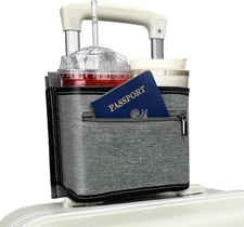 Travel Luggage Cup Holder,  Drink Caddy, Luggage Cup Holder Attachment, Free Han