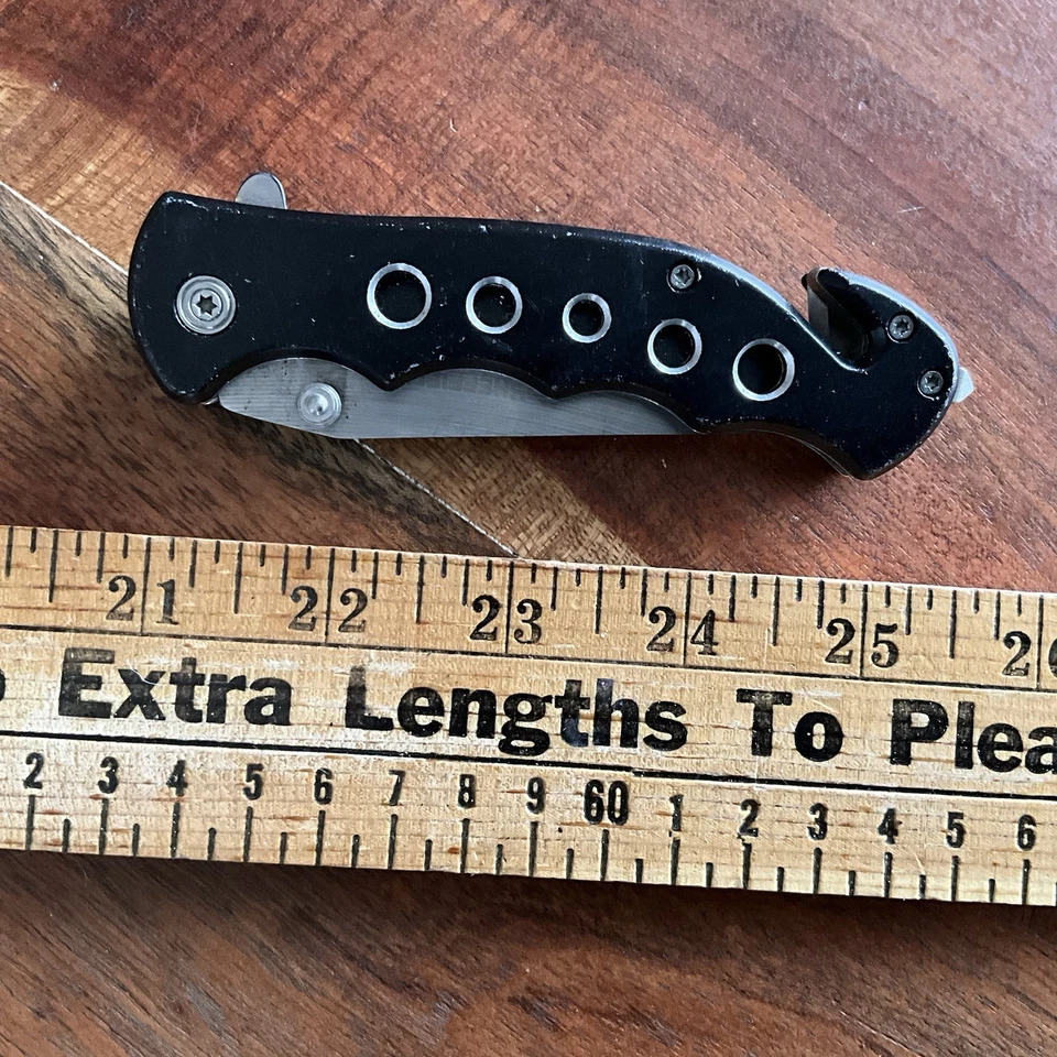 Cuchillo de Bolsillo Plegable Sheffield Rompe Ventanas Cortador de Cinturón Tanto Hoja Foto 3 de 3