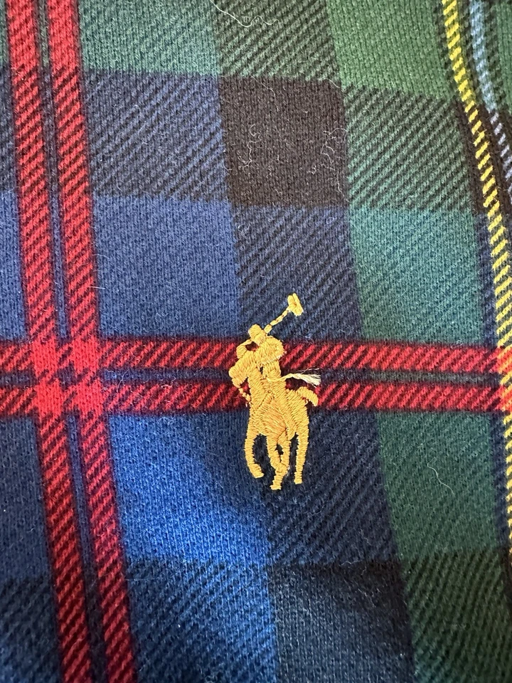 Polo Ralph Lauren Plaid Print Fleece Men's 1/4 Zip Sweatshirt Sz XL - Image 4 of 4