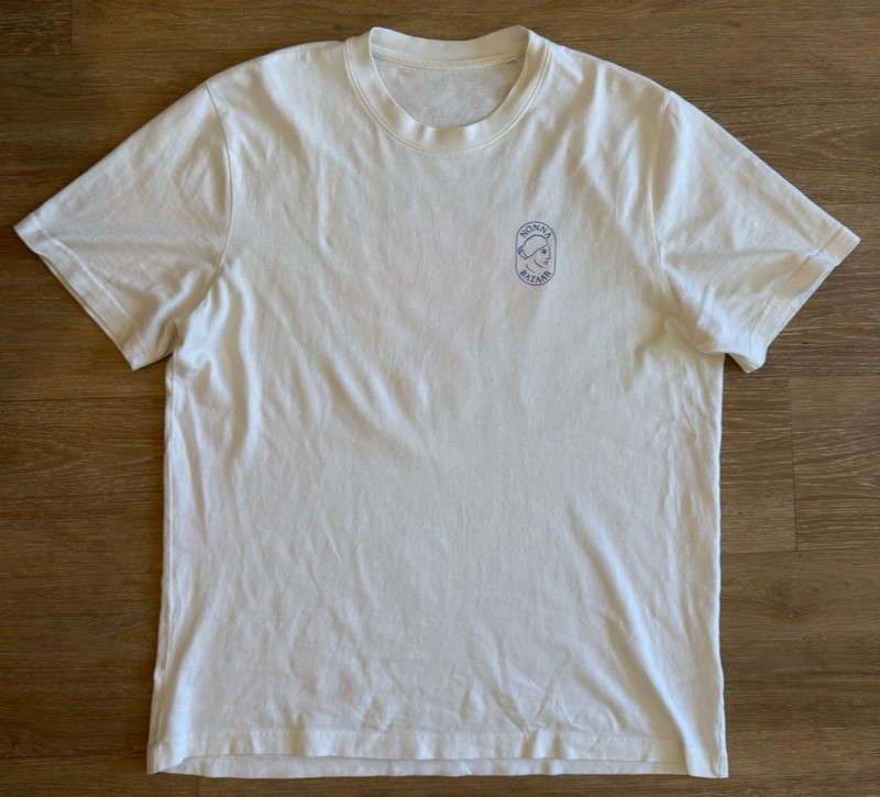 Nonna Bazaar Menorca White T-Shirt Size Large L