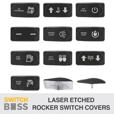 HORIZONTAL LASER ETCHED Rocker Switch COVER Only for 2 Way 3 Way LED Toggle