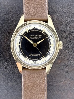 LACO-SPORT Sondermodell Mercedes-Benz LUEG AG Vintage Herren Uhr 60er - wie NOS