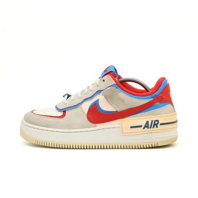 Nike Damen Air Force 1 Shadow Freizeitschuh EU 41 Weiß/Rot/Blau/Beige Gepolstert