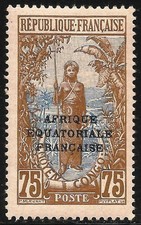 Middle Congo #43 (A2) VF MINT - 1924 75c Bakalois Woman - Ovp t