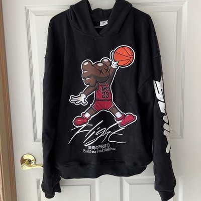 KAWS Style Jaws 23 Saiko no Kenkyūshitsu Basketball Hoodie Black Men's/Unisex