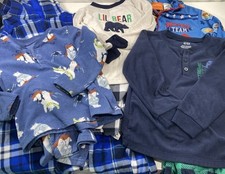 5 Little Boys Pajamas Lot size 4 4T Fleece PJs Sleeper Paw Patrol Dog Bear Plaid