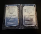 Set of 4 - 1 Troy oz. Highland Mint Silver Bars- Morgan Dollar Design .999+ Fine