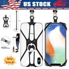 Cell Phone Strap Neck Lanyard Case Sling Necklace Cord Holder Silicone W/ Ring
