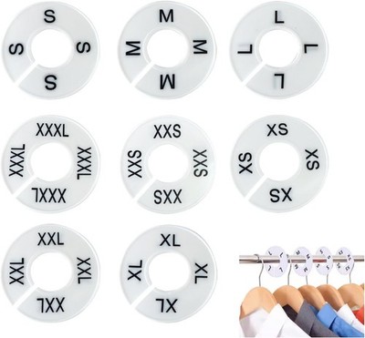 BRBASAP 8 Packs Round Size Rings for Clothing Racks Closet Dividers Tags and Mar