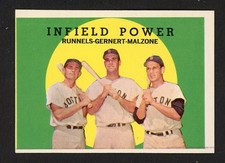 1959 Topps INFIELD POWER Boston Red Sox #519 NEAR MINT Condition (2)