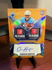 2025 Panini Phoenix Football Omarion Hampton Gold RC 6/10 Dual Laundry Tag!