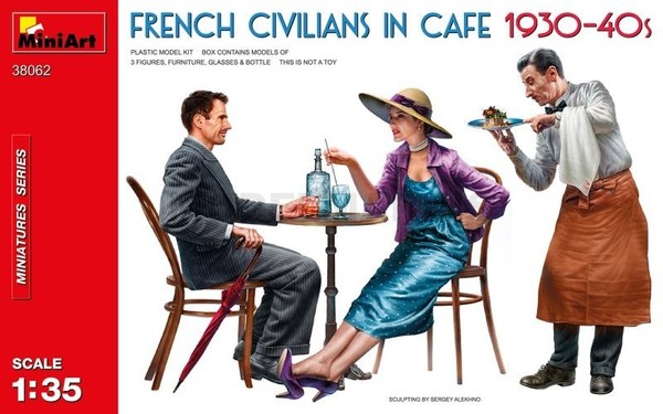 Miniart 38062 1/35 FranzöSische Zivilisten Im Café 1930-40Er Bausatz-image